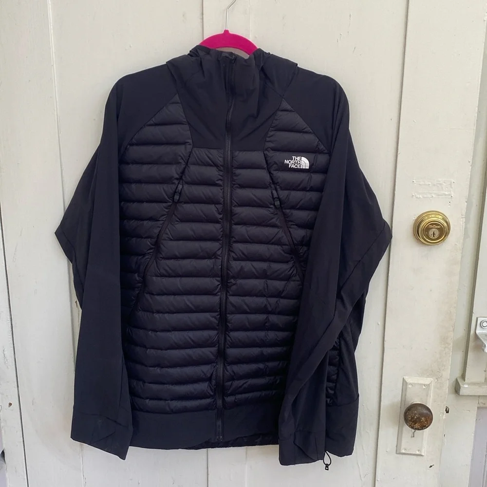 The North Face Mens Sz XL Steep Series Black Down Hooded Hybrid Puffer Jacket